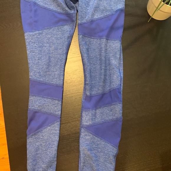 Yoga Pants Blue with Mesh - Picture 4 of 8